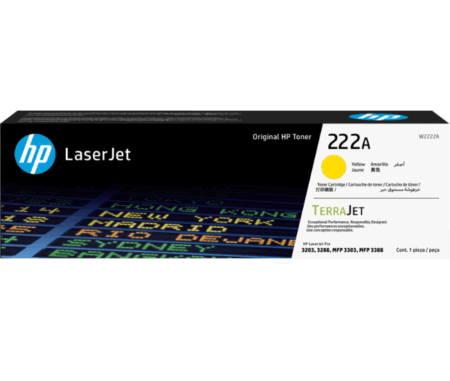 HP 222A Yellow Original LaserJet Toner Cartridge W2222A