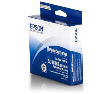 Epson LQ‑680 Black Ribbon Cartridge C13S015262 2 M char